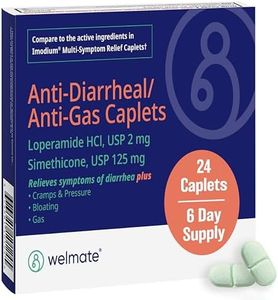 WELMATE - Anti-Diarrheal/Anti-Gas Caplets (24 Count) - Diarrhea, Gas, Bloating, Cramps - Loperamide HCl 2mg & Simethicone 125mg - OTC Medication