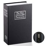 Jssmst Diversion Book Safe with Combination Lock, Secrect Hidden Safe Lock Box (Black)