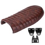 motorcycle cafe racer seat= KIMISS Motorcycle Powersports Replacement for Seat s PU Leather Vintage Cafe Racer Replacement for Seat Flat Saddle Cushion for CG125 GN CG CB400SS(L)