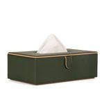 CASA BOTANICAL Leather Car Tissue Box | Napkin Box Holder | Car Tissue Paper Holder | 100 Pull Tissue Paper Compatible with All Cars, Office, More Tissue Dispenser (Green)