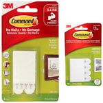 Command Small Picture Hanging Strip (White, 4 Pairs) & Medium Picture Hanging Strip(White, Pack of 4) Combo