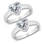 Parnika (Formerly MJ 925 Solitaire CZ Silver Toe Rings in Pure 92.5 Sterling Silver for Women | Chandi Bichiya | Gift For Women | With Certificate of Authenticity | (Heart White)