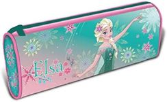 Disney Frozen Elsa Canvas Barrell Cylinder Pencil Case