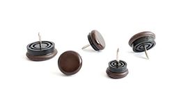 Furniture Sliders. Floor Protectors with Smooth Nylon Sliding Surface, Nail-In Gliders. Made in Germany, (Brown, 30mm Diameter, Pack of 4, See second image for dimensions)