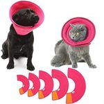 HanryDong Pink Dog Soft Elizabethan Collar, Cat Soft Recovery Cone, Adjustable Mesh E-Collar, Machine Washable, Easy Drink Eat Sleep, Anti-Bite/Lick Cat Dog (pink, pink size 3(9.44-10.62in×5.70in))