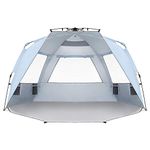 Easthills Outdoors Instant Shader Enhanced Pop Up Beach Tent Instant Sun Shelter with UPF 50+ UV Protection Double Silver Coating for Kids & Family Sky Blue