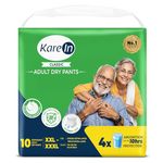 Karein Classic Adult Diaper Pant XXL-XXXL Size, Waist (101-165 cm 40-65"), 10 Unit, Long Protection Hour, Unisex, Quick & Even Absorption, Anti-Bacterial, Leakproof, Odour Control, Wetness Indicator