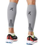 Rymora Leg Compression Sleeve, Calf Support Sleeves Legs Pain Relief for Men and Women, Comfortable and Secure Footless Socks for Fitness, Running, and Shin Splints ââ‚¬â€œ Grey, Medium (One Pair)