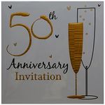 50th Golden Wedding Anniversary Party Invitations {Holographic} 36 Cards with Envelopes