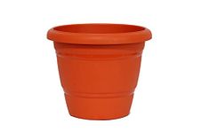 NATURES PLUS Plastic Flower Pots for Garden Planters 9 Inch Diameter Set of 4 (Model :100, Color : Brown)