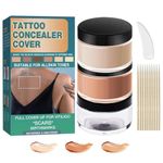 Tattoo Cover Up Makeup, Tattoo Cover up Makeup Waterproof, Waterproof Concealer, Professional Waterproof Skin Concealer Set to Cover Tattoo/Birthmarks/Scar for Men and Women-2 Colors