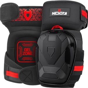 NoCry Professional Work Knee Pads for Men Construction with Ankle Support and Heavy Duty Anti-Slip Cap — Foam Cushion and Extra Thick Gel Padding — Reinforced Thigh & Shin Straps