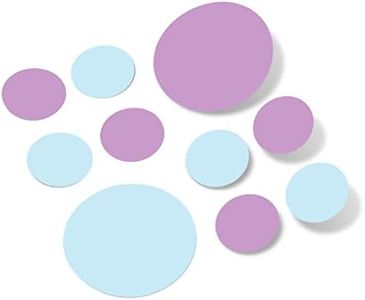 Set of 30 - Circles Polka Dots Vinyl Wall Graphic Decals Stickers (Baby Blue/Lilac)