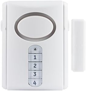 GE Deluxe Wireless Door Alarm, 120 Decibel, Alarm or Entry Chime, Indoor Personal Security, with Keypad Activation, 45117