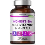 Womens Multivitamins Over 50 | 27 Essential Nutrients Including Vitamin B12, D, Iron and Vitamin C for Normal Collagen Formation | 120 Vegetarian Tablets | by Horbaach