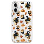 Blingy's for Cellphone Case, Fun Witch Skull Style with Fall Pumpkin Pattern Halloween Design Transparent Soft TPU Protective Clear Case Compatible for (Witch Skulls)