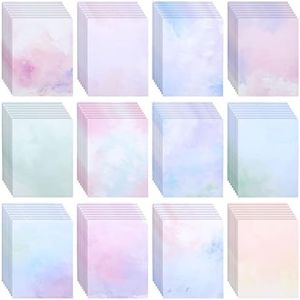 96 Sheets Decorative Watercolored Printer Paper 8.5 x 11 in - Letter Size Double Sided Pastel Stationery Cardstock for Scrapbook