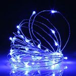 ANGMLN 2 Pack Fairy String Lights Battery Operated 3M 30LED Copper Wire Firefly Small led Lights Starry String Lights DIY Wedding Party Jars Home Garden Indoor Outdoor Decor (Blue)