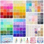 Dazhqp 23000 Clay Beads Friendship Bracelet Making Kit, 7 Boxes 144 Colours Flat Polymer Heishi Beads for Jewellery Bracelet Making Kit, Crafts Gift for Girls Ages 6-12