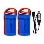 7.4V 1000mAh Li-po Battery for WLtoys V912 Remote Control RC Helicopter 2 Pack with USB Charger