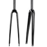 DFNBVDRR 700C Road Bike Fork 3K Carbon Fiber Rigid Fork 1-1/8'' Straight/Tapered Tube C Brake Quick Release Front Fork (Color : Glossy black, Size : Straight tube)