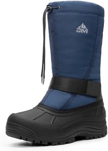 NORTIV 8 Men's Waterproof Hiking Winter Snow Boots Insulated Fur Liner Lightweight Outdoor Tall Boots,Size 14,Blue/Black,QUEBEC-M