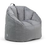 Big Joe Milano Bean Bag Chair, Gray Plush - 32" x 28" x 25"