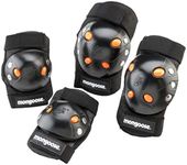 Mongoose Kids BMX Bike Gel Knee and Elbow Pad Set, Multi-Sport Protective Gear for Boys and Girls Age 8 and Up, Kneesavers and Elbowsavers, Black/Orange