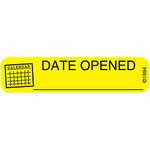 PHARMEX 1-672 Permanent Paper Label,"DATE OPENED", 1 9/16" x 3/8", Yellow (500 per Roll, 2 Rolls per Box)