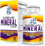 SuperMAX Multimineral Supplement (Iron Free) with 72 Trace Minerals / Natural Multiminerals / High Potency Multi Mineral Supplements / All-in-1 Formula / 60 Tablets