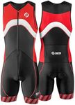 SLS3 Triathlon Suits Mens - Premium Trisuit Triathlon Men - Sleeveless, Quick Drying Tri Kit with Large Back Pocket (Red Wave, Large)