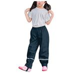 CPIDAH Girls Rain Pants Waterproof Trousers for Kids Toddlers Boys Mud Dirty Proof Bottoms Unisex Kid's Rain Trousers Waterproof Rain Over Trousers Childrens Boys Rainwear 1-10 Years Dark Blue