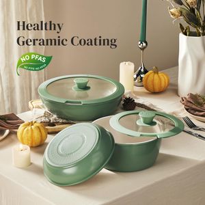 Redchef 16-Piece Ceramic Cookware Set – Green