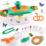 Helecors Bug Catcher Kit for Kids, Bug Catching Set with Whistle Magnifying Glass, 8 Information Cards etc., Outdoor Explorer Outdoor Toys for Boy Girls 3-12 Year Old