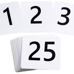 25Pcs Table Numbers 1-25, 3.7x4 Inch Plastic Table Numbers, Double Sided Table Number Cards - for Wedding Reception Restaurant Table Numbers Place Cards