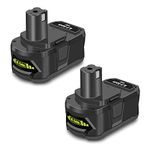 Atcuji 2 Pack 18 Volt 6.5AH P193 Battery for 18V 6.0Ah P193 PBP007 High Capacity Battery, Compatible with Ryobi 18 Volts ONE+ Cordless Power Tools, 18V 6.0Ah P193 PBP007 Lithium-Ion ONE+ Battery