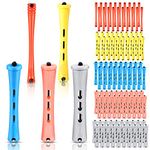 100 Pieces Hair Perm Rods Non-Slip Hair Rollers Plastic Cold Wave Perming Rods with Elastic Rubber Band Short Curlers Rod for Hairdressing Styling (Multi-color,Multi-size)