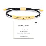 LIU JUN Remember Who The F You Are Motivational Tube Bracelet For Women, Adjustable Hand Bradied Wrap Stainless Steel To My Daughter/Best Friend Inspirational Gifts Teen Girls Jewelry, Medium, Nylon,