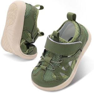 BARERUN Toddler Water Shoes Baby Girl Boy Summer Beach Sandals Non Slip Barefoot Wide Toe Box Walking Shoes Reef Closed Toe Sandals Green 10 Toddler
