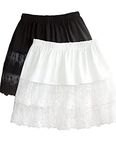 Vanrose Jan Lace Dress Extenders for Tanks Tops(Black+White,L/XL)