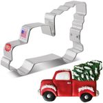 Extra Large Vintage Pickup Truck with Christmas Tree Cookie Cutter, 5" Made in USA by Ann Clark