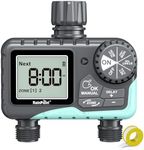 RAINPOINT Sprinkler Timer 2 Outlet, Water Timer for Garden Hose, Programmable Drip Irrigation Timer for Yard Outdoor Watering, Rain Delay/Manual/Automatic System Controller 2.5" LCD, V2, 2023 Release