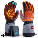 ALLJOY Heated Gloves, 10000mAh Rechargeable Heated Gloves with 3 Levels Heat, for Men Women Mom Dad, Electric Heating Gloves for Motorcycling, Skiing, Outdoor Work