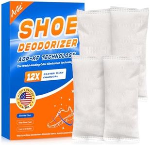Arint Shoe Deodorizer (4 Count) - Shoes Odor Eliminator | Last for 24 Monthes, Shoe Freshener Smell Remover for Soccer Gear, Boot, Sneaker and More, White