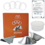 DECOOSA 1 Pair 925 Silver Nursing Cups with 4 pcs Silicon Rings - Nipple Shields for Nursing Newborn - Newborn Essentials Must Haves - Nipple Covers Breastfeeding - Nickel Free (Regular Size)