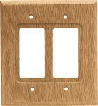 Brainerd 64654 Wood Square Double Decorator Wall Plate/Switch Plate/Cover, Medium Oak