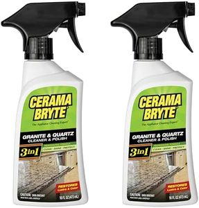Cerama Bryte Granite and Quartz Daily Clean & Shine Safely Also Use On Marble Soapstone Quartz Quartzite Slate Limestone Corian Laminate Tile Countertop, 16 Ounce (2 Pack)