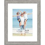 Icona Bay 10x8 Alder Grey Picture Frame with Mat, Sturdy Wood Composite Photo Frame with Removable 7 x 5 Mat, Sleek Design, Table Top or Wall Mount, Exclusives Collection