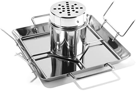 Guowall Chicken Roaster Rack Pan Stainless Steel Beer Can Chicken Holder Vertical Roaster Rack Pan for Grill Oven Camping Home BBQ