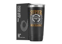 Mechanic Gifts 20oz/591ml Travel Coffee Tea Mug for Men, Car Lover Stainless Steel Tumbler, Car Gift Fathers Day, Christmas, Birthday- Super Mechanic